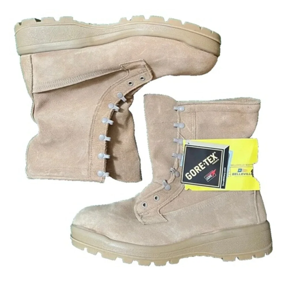 BELLEVILLE INTERMEDIATE COLD WET WEATHER (ICWR) TAN BOOTS SIZE 4.5 WIDE NWT GORE